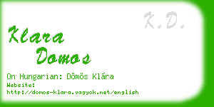 klara domos business card