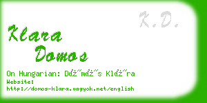 klara domos business card